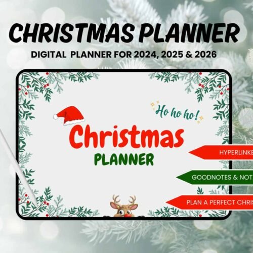 Digital Christmas Planner for Goodnotes & Notability - iPad Planner - Xmas Party, Meal Planner, Shopping List, Movies to Watch, Party planner, Christmas Countdown