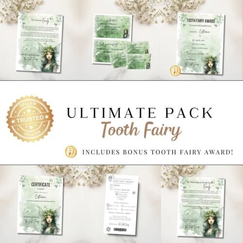 Tooth Fairy Printable Bundle • Tooth Fairy Notes, Editable Letters, Certificate & Receipt • Magical Lost Tooth Set