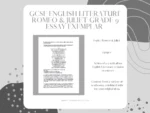 Romeo and Juliet Grade 9 Essay Exemplar GCSE English Literature